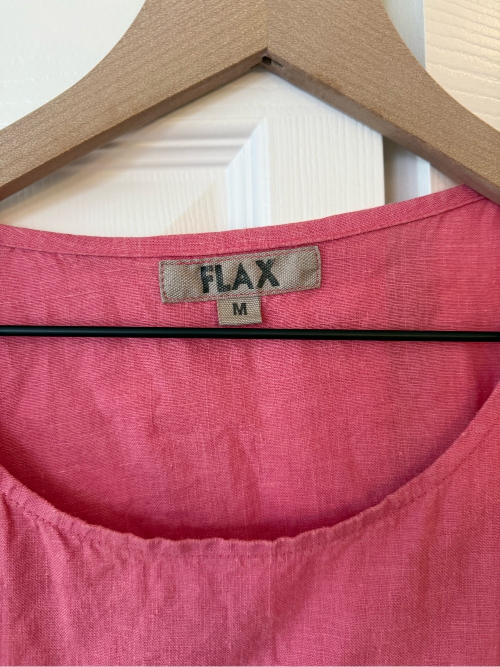 FLAX by Jeanne Engelhart 100% Linen Pink Tee Blouse Sz M - Picture 5 of 8